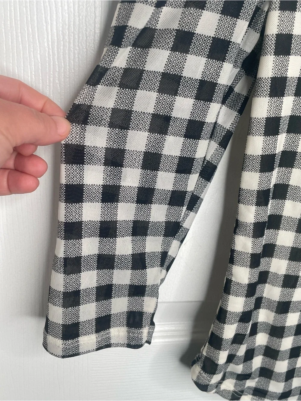 Free People Gather Mesh Tee Gingham Plaid Preppy Academia in Black Combo S